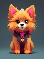 Fototapeta na wymiar Artistic illustration of a furry dog