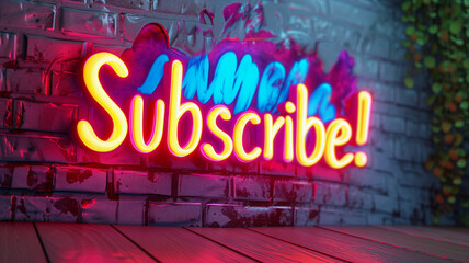 Subscribe Colorful Neon Sign. Clipart perfect for digital content, social media posts, websites, and promotional materials.