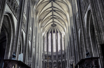 Church. Cathedral at Orleans France in the eighties. interior of church