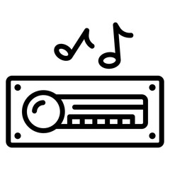 Audio System icon vector image. Can be used for Automotive Dealership.
