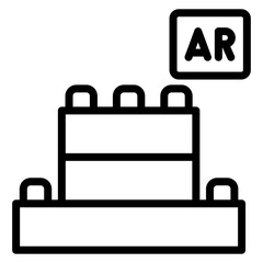 Ar Building Blocks icon vector image. Can be used for Augmented Reality.