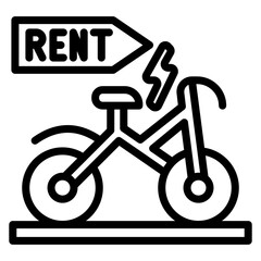 Electric Bicycle Rental icon vector image. Can be used for Personal Transportation.