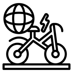 Electric Bike City Tours icon vector image. Can be used for Personal Transportation.