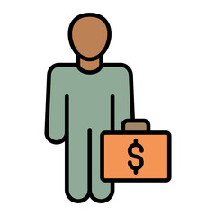   Businessman line filled icon