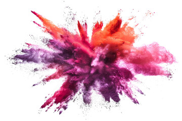 Explosion splash of colorful powder with freeze isolated on background, abstract splatter of colored dust powder. - obrazy, fototapety, plakaty