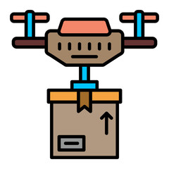   Drone Shipping line filled icon