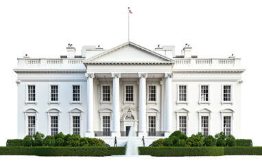 Residence of Power: White House isolated on transparent Background - obrazy, fototapety, plakaty