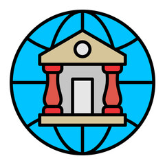   Global Banking line filled icon