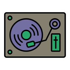   Turntable line filled icon