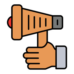   Megaphone line filled icon