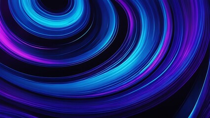 Abstract digital art of vivid blue and purple swirling lines on a dark background, conveying motion and energy.