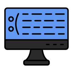   Blue Screen line filled icon