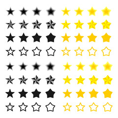 Set of stars with different shapes. vector illustration isolated on white background.