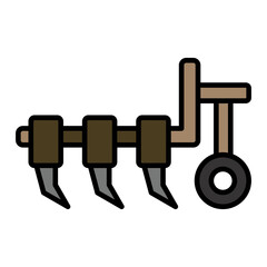   Plough line filled icon