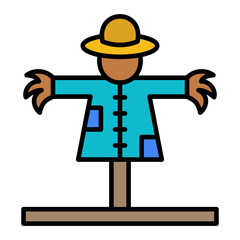  Scarecrow line filled icon
