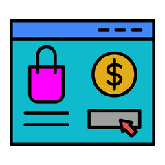   Online Shopping line filled icon