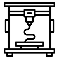 3D Printer icon vector image. Can be used for Additive Maufacturing.