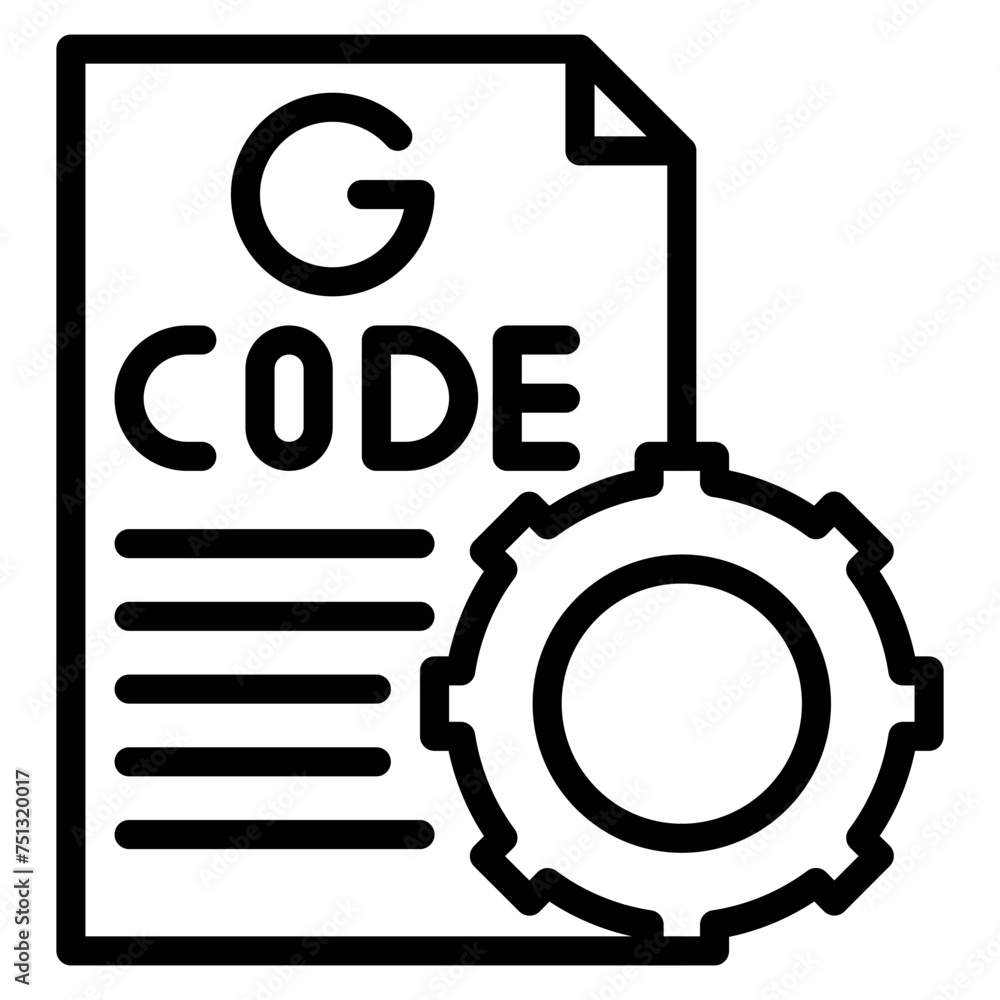 Wall mural g-code icon vector image. can be used for additive maufacturing.