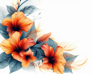 Abstract floral background design white background 