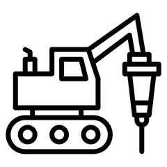 Rock Breaker icon vector image. Can be used for Construction Vehicles.