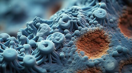 Obraz premium Mold microscopic texture. Natural mold background macro shot. Ai Generative
