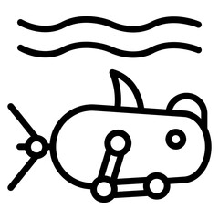 Autonomous Underwater Vehicle icon vector image. Can be used for Robotics.