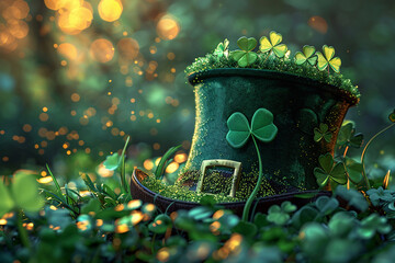 st patricks day, st patrick background, pot of gold coins - Powered by Adobe