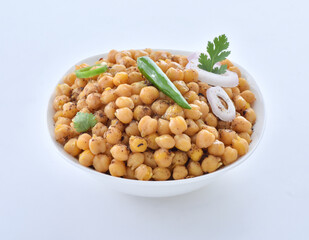 Spicy and Cooked Chickpeas or Chana Chaat