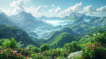 Obraz premium beautiful mountains, Generative AI