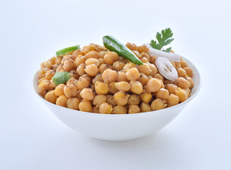 Spicy and Cooked Chickpeas or Chana Chaat
