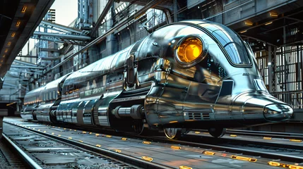 Gordijnen Futuristic locomotive © Hassan