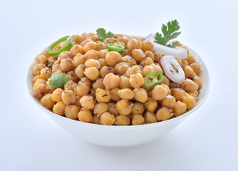 Spicy and Cooked Chickpeas or Chana Chaat