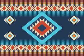 Seamless Navajo and Aztec Mexican Native tribal fabric pattern. Geomatics pattern