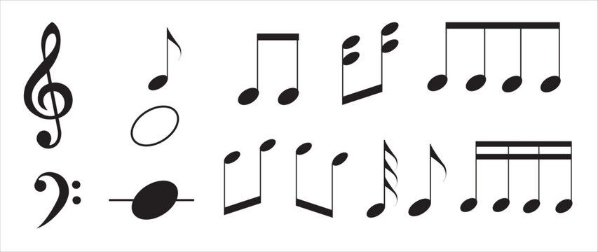 Music notes vector illustration. Music note icon set