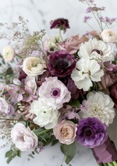 purple and white flower invitation design