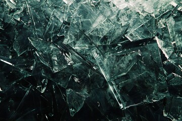 Hyper photo realistic large shards of broken glass, dark gothic fantasy art, high contrast Generative Ai 