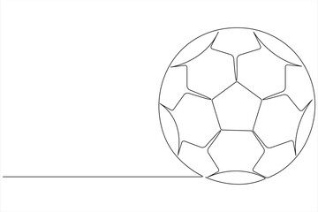 Fototapeta premium Football vector continuous one line art drawing illustration minimalist design