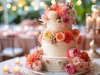 Obraz na płótnie Canvas wedding cake , table setting 