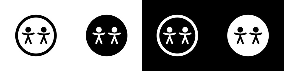 Pair human icon illustration. Simple male vector symbol. Isolated graphic illustration silhouette person. Figure boy symbol set. Man icon in vector design style