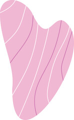 Rose quartz Gua sha stone for face and body massage treatment isolated in white background