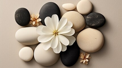 Elegant Harmony of Stones and Flowers