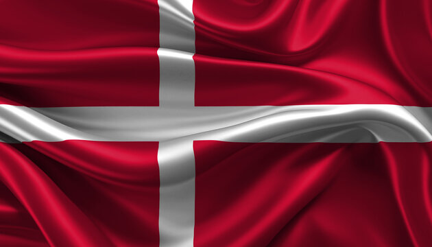 Bright and Wavy Denmark Flag Background