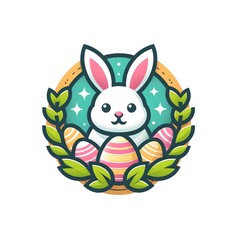 easter bunny day holiday concept, logo, banner