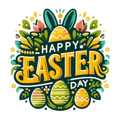 easter bunny day holiday concept, logo, banner