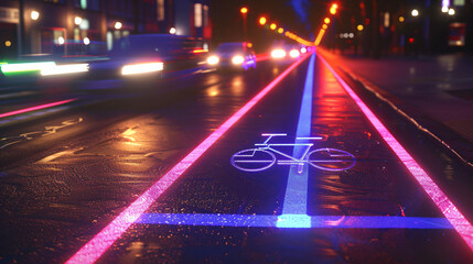 Holographic bicycle lanes