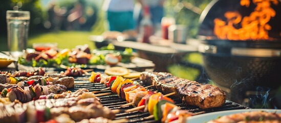 Variations of BBQ dishes, such as meat, sausages, corn and vegetables which are grilled using firewood.