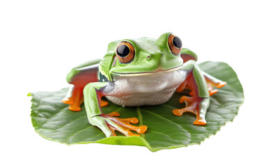 Leaf-Carried Frog isolated on transparent Background
