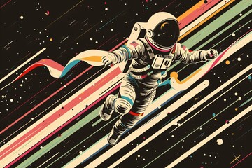 an astronaut in space - obrazy, fototapety, plakaty