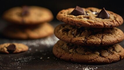 Fototapeta na wymiar Close-up chocolate chip cookies