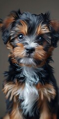 yorkshire terrier portrait, cute dog puppy